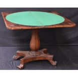 A Victorian rosewood card table,