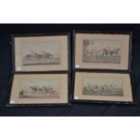 English School (early to mid-19th century), a set of four equestrian prints, Horse Raceing (sic,