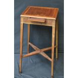 A mahogany kettle stand, square top, slide to frieze,