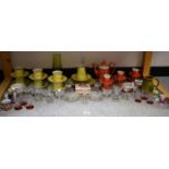 Ceramics and Glass - Czechoslovakian yellow lustre tea ware; similar orange coffee set;