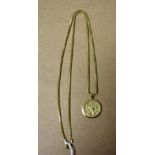 A 9ct gold St Christopher pendant and chain,