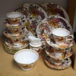 Royal Crown Derby - an Old Avesbury pattern six setting tea service, including cream jug,