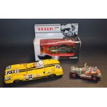 Toys - A Japanese Yone Toys friction Ford STP racing car, yellow,