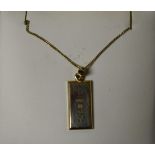 A 9ct gold rectangular ingot pendant, Sheffield 1999, 9.