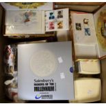 Stamps - large box of stamps in boxes, FDC, 1996 Euro-Football special edition sheet,