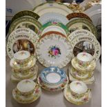 A Royal Doulton Rosamund tea set for six comprising side plates cups and saucers;