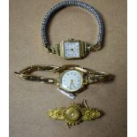 Watches and Jewellery - a Mosla lady's 18ct gold cased bracelet watch, expanding bracelet, 17.