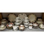 Tableware - an Art Deco style Bell China part tea set, comprising cups, saucers,