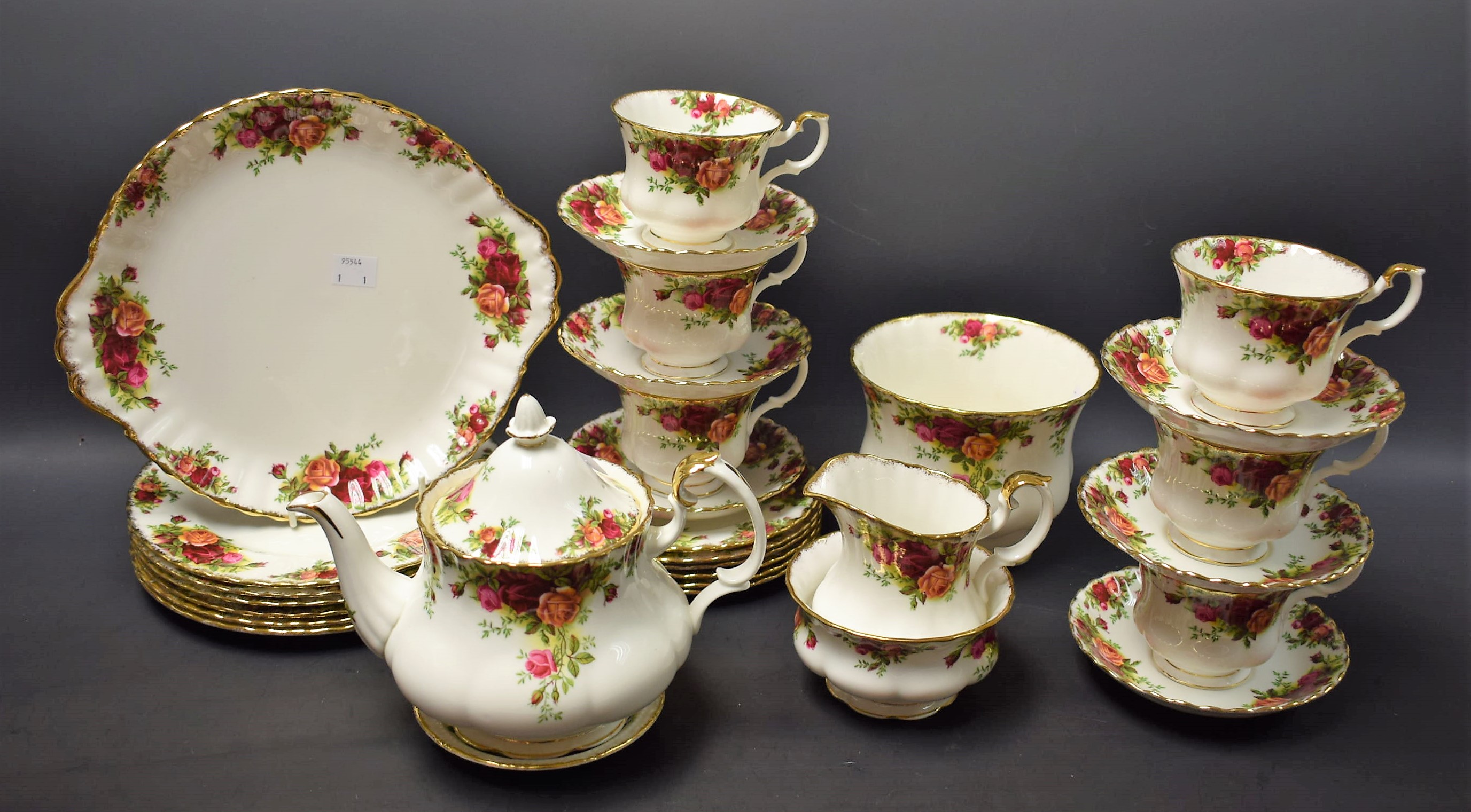 Ceramics - a Royal Albert Old Country Roses pattern tea service for six, comprising cups, saucers,