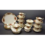 Ceramics - a Royal Albert Old Country Roses pattern tea service for six, comprising cups, saucers,