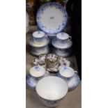 Ceramics - a Victorian part tea service, blue flowers pattern,