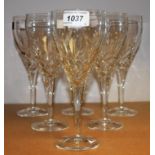 A set of six Royal Doulton crystal wine glasses,