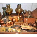 Boxes and Objects - kitchenalia including wooden butter stamp, butter pats, crimper,