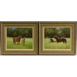 Terence Storey (bn 1923) A Pair, Dartmoor Ponies each signed, oils on board,