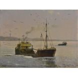 Terence Storey (bn 1923) A Hull Trawler signed, oil on canvas, 30.5cm x 40.