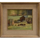 Terence Storey (bn 1923) Free Range signed, oil on board, 25.5cm x 30.