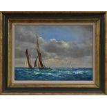 Terence Storey (bn 1923) The Rivals signed, oil on board,