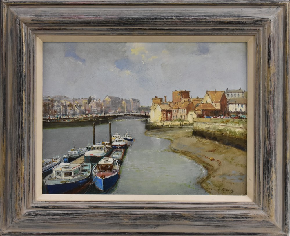 Terence Storey (bn 1923) The River Esk, Whitby signed, oil on board, 30.5cm x 40.