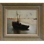 Terence Storey (bn 1923) Low Tide, Leigh-on-Sea signed, oil on board,