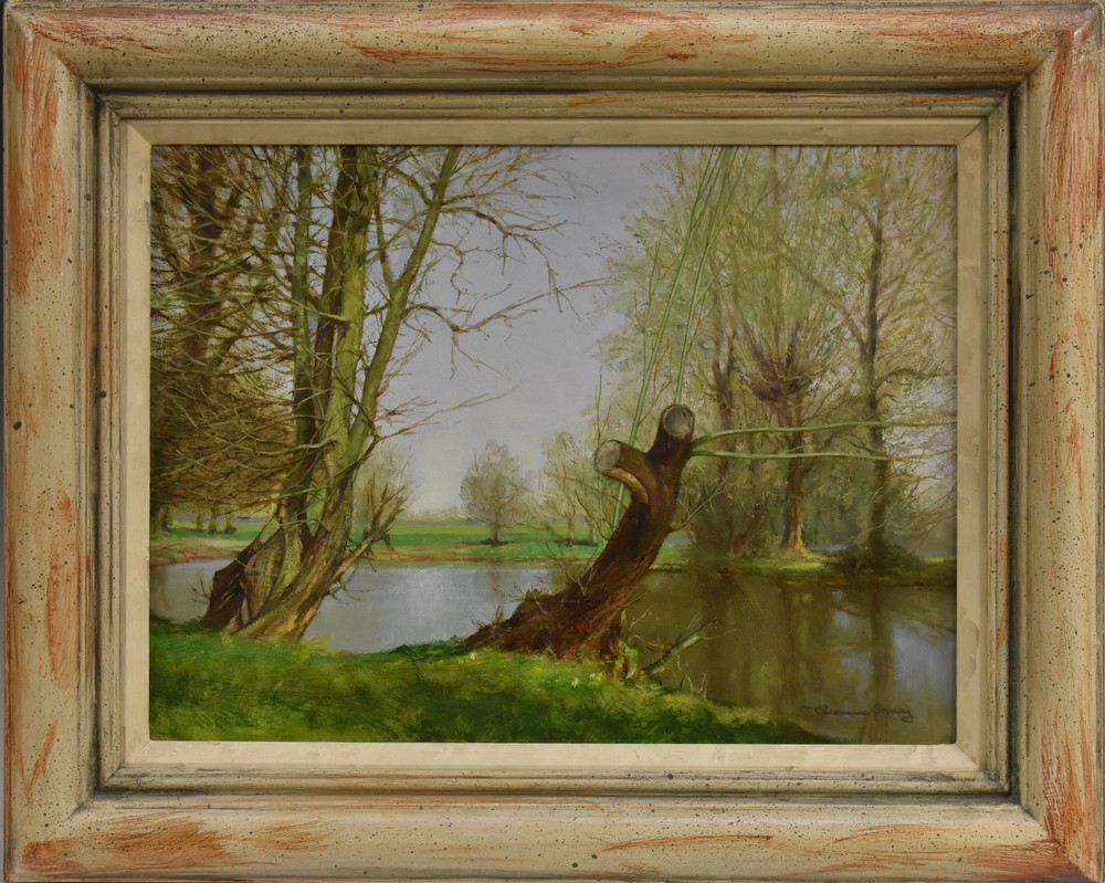 Terence Storey (bn 1923) Lower Lake, Markeaton Park signed, oil on board, 30.5cm x 40.