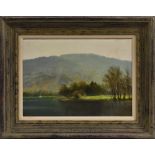 Terence Storey (bn 1923) Windermere in Springtime signed, oil on board, 25.5cm x 30.