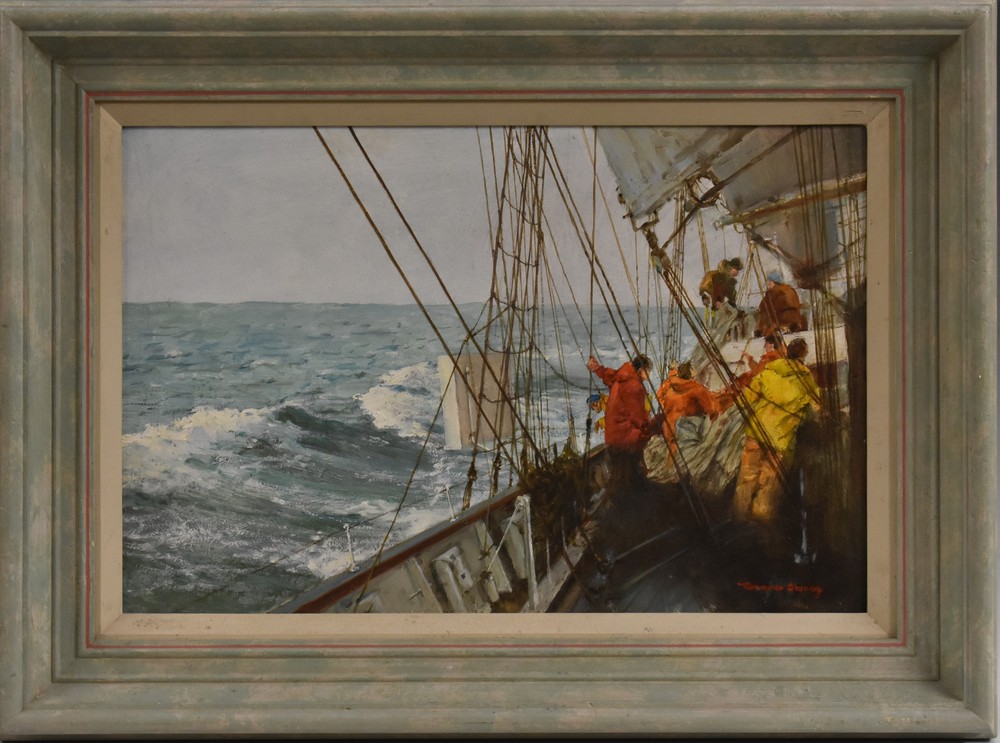 Terence Storey (bn 1923) From Sketches Aboard the Winston Churchill signed, oil on board, 30.