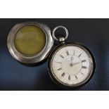 An Edwardian silver oversized marine decimal chronograph openface pocket watch, white dial,