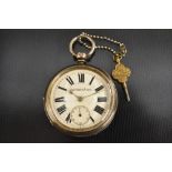 An early 20th century silver open face pocket watch, Collingwood and Son, Newcastle upon Tyne,