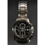 Seiko - a Gentlemen's 4T57 00D8 R 2 multi dial chronograph wristwatch, black dial and registers,