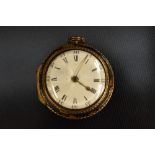 An 18th century tortoiseshell pair cased verge fusee pocket watch, R.