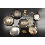 Watch makers spares - a George IV silver pair cased watch case, London 1821,