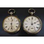 Pocket Watches - A Victorian hallmarked silver open face pocket watch, white enamel dial,