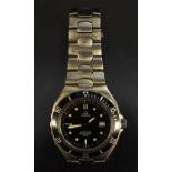 Omega - a 1061 Seamaster Professional 200m quartz wristwatch, black dial, bar and dot baton markers,