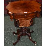 A Victorian walnut work table, c.