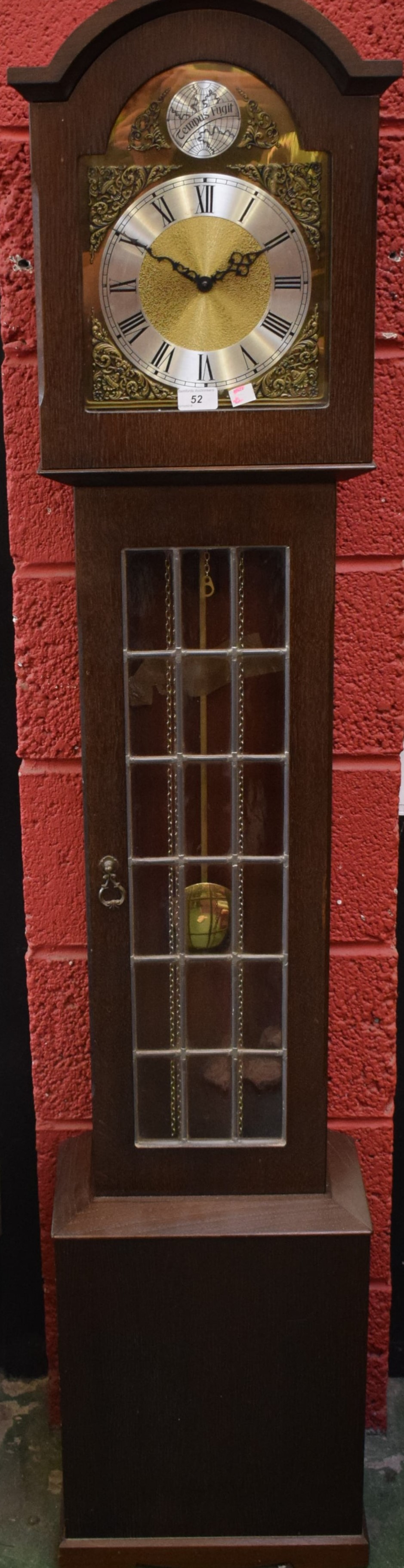 A contemporary oak cased triple weight longcase clock