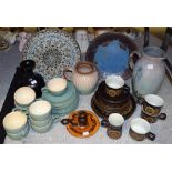 A Denby Danesby ware plate; a Danesby ware jug; others, Arabesque tea ware, etc.