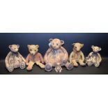 A group of four hand built stoneware Teddy bears, by J Blood, makers marks,