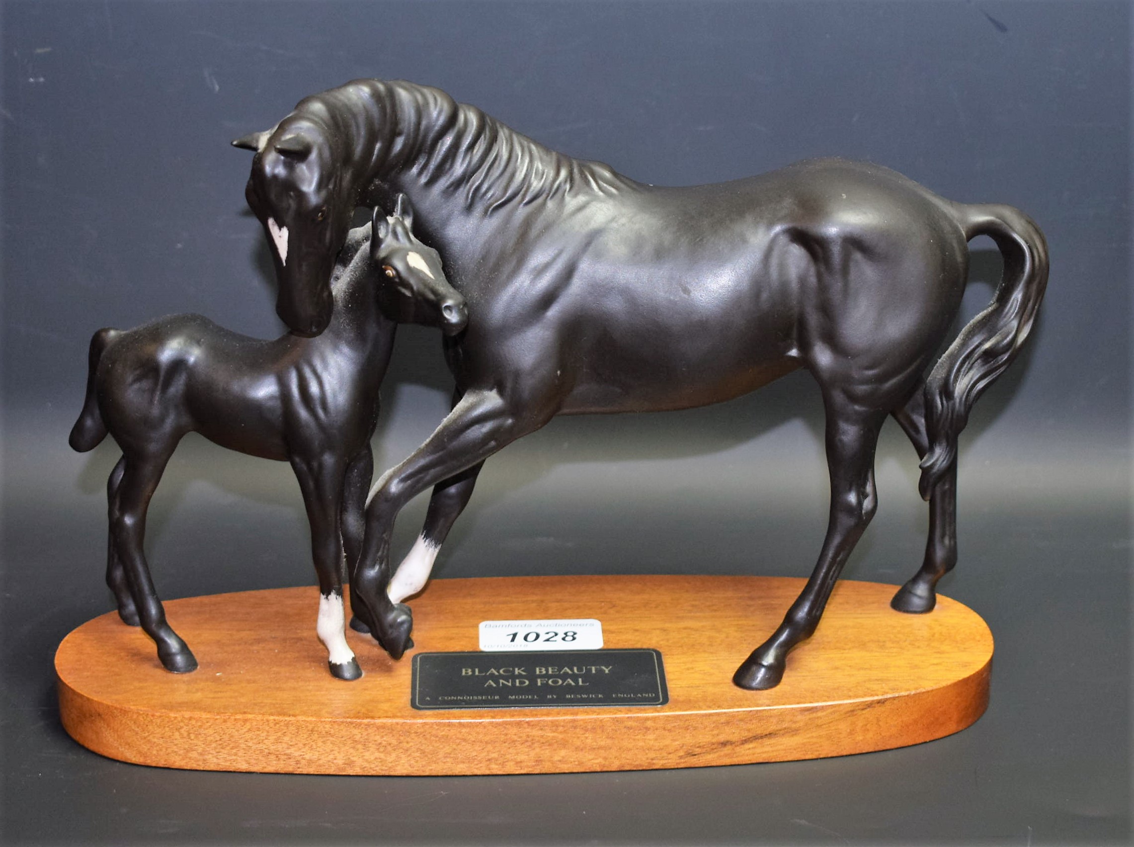 A Beswick Connoisseur model, Black Beauty and Foal,