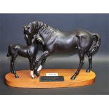 A Beswick Connoisseur model, Black Beauty and Foal,
