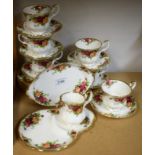 Ceramics - Royal Albert Old Country Roses including cups, saucers, side plates,