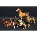 Ceramics - a Beswick model, Great Dane, gloss; others, Alsatian, Bulldog, Beagle,