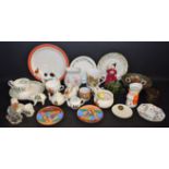 Ceramics - a Royal Doulton model of a terrier, a Royal Doulton figure, vanity; crested ware,