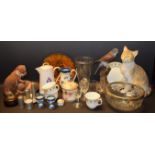 Ceramics and Glass - Aynsley plates, Crown Devon condiment jar, Country Artists models, celery jar,