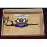 A Royal Navy Sterling silver and enamel sweetheart brooch