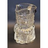 A Whitefriars clear glass Toby jug, Adam,