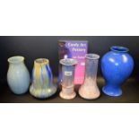 A Candy Art Pottery baluster vase in blue glaze;