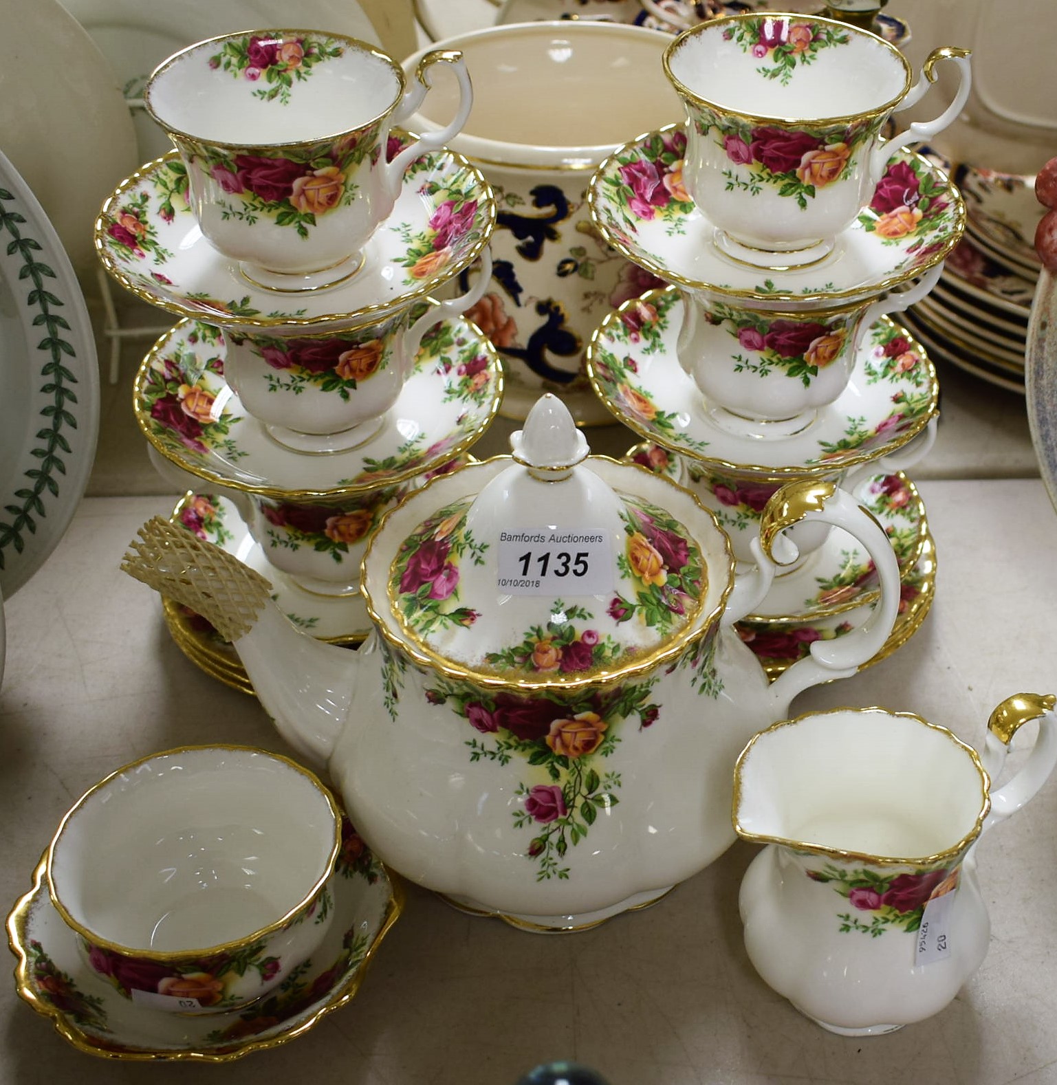 Ceramics - a Royal Albert Old Country Roses six setting tea service