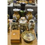 Oriental Items - a pair of Japanese export vases; a Chinese baluster vase;