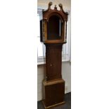 A 19th century oak longcase clock case (no movement)