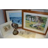 Golf - a resin Fairweather Collection of Harry Vardon; golf, a print,